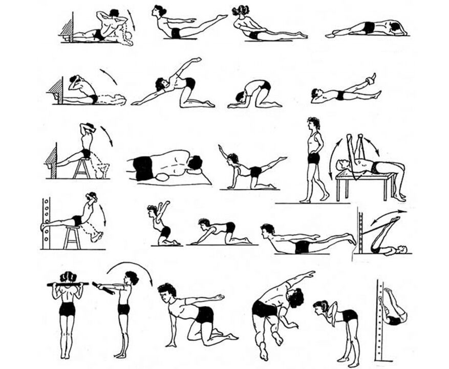 ejercicios terapéuticos para la osteocondrosis